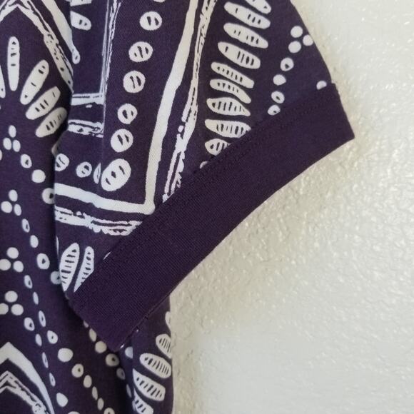 Lularoe Liv Tee T Shirt Short Sleeve Tribal Chevron Purple White Spring Medium - Picture 4 of 8